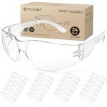 TICONN 24-Pack Clear Safety Glasses and Goggles