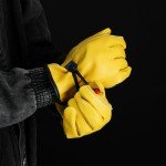 Warm Winter Leather Work Gloves for All