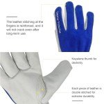 12 Pairs Cowhide Leather Work Gloves, XXL