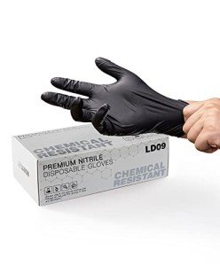 Black Nitrile Disposable Gloves - Chemical Resistant