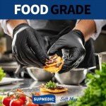 Black Disposable Nitrile Gloves – 100 Pack, Large
