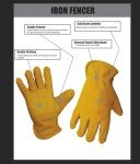 Heavy Duty Cowhide Leather Fencing Gloves - Large