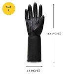 Heavy Duty Chemical Resistant Rubber Gloves, Medium