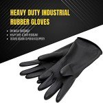 Heavy Duty Chemical Resistant Rubber Gloves, Medium