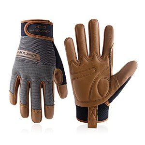 Leather Work Gloves for Men & Women - Flexible & Breathable