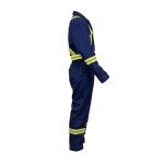 Hi-Vis Safety Coverall with Leg Zipper - Navy