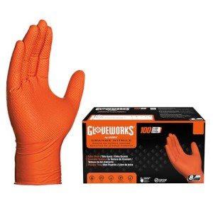 Orange Nitrile Disposable Gloves - XX-Large, 100 Pack