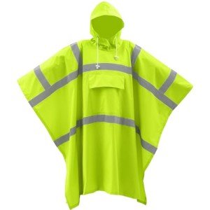High Visibility Waterproof Rain Poncho with Pocket