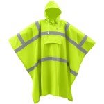 High Visibility Waterproof Rain Poncho with Pocket