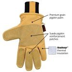 Men's Leather Ski Gloves with Thermal Lining