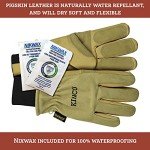 Men's Leather Ski Gloves with Thermal Lining