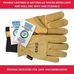 Men's Leather Ski Gloves with Thermal Lining