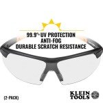 Klein Tools Safety Glasses, Anti-Fog Clear Lens, 2-Pack