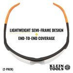 Klein Tools Safety Glasses, Anti-Fog Clear Lens, 2-Pack