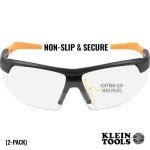 Klein Tools Safety Glasses, Anti-Fog Clear Lens, 2-Pack