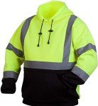 Hi-Vis Lime Safety Hoodie with Black Bottom, 3X