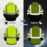 Men's Class 3 Hi Vis Reflective Safety Hoodie