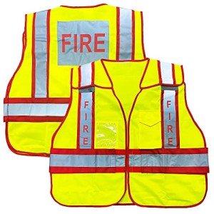 High Visibility Reflective Firefighter Vest - Lime Green