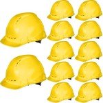 12-Pack Adjustable Hard Hats with Vents - Yellow