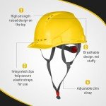 12-Pack Adjustable Hard Hats with Vents - Yellow