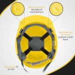 12-Pack Adjustable Hard Hats with Vents - Yellow
