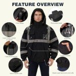 Men's High Visibility Waterproof Safety Jacket - 2XL