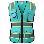 Hi-Vis Reflective Safety Vest for Women - Peacock Blue