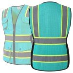 Hi-Vis Reflective Safety Vest for Women - Peacock Blue