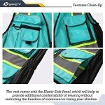 Hi-Vis Reflective Safety Vest for Women - Peacock Blue