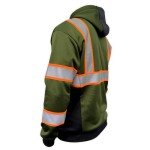 Hi-Vis Hoodie - Heavy Duty Reflective Jacket (Military Green)