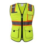 Women’s Hi-Vis Reflective Safety Vest with Pockets