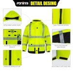 FONIRRA Waterproof Hi-Vis Safety Jacket for Men
