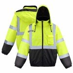 High Visibility Weatherproof Bomber Jacket, Quilted Liner