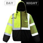 High Visibility Weatherproof Bomber Jacket, Quilted Liner