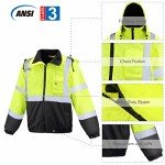 High Visibility Weatherproof Bomber Jacket, Quilted Liner