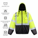 High Visibility Weatherproof Bomber Jacket, Quilted Liner