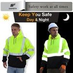 Men's High Visibility Hooded Safety Sweatshirt