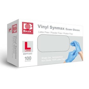 Blue Powder-Free Disposable Vinyl Exam Gloves (100)