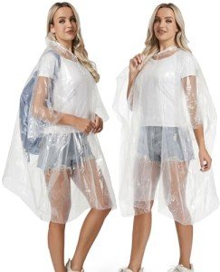 Borogo Family Pack Disposable Rain Ponchos - 4 Pack
