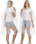 Borogo Family Pack Disposable Rain Ponchos - 4 Pack