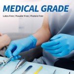 Blue Powder-Free Disposable Vinyl Exam Gloves (100)