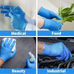 Blue Powder-Free Disposable Vinyl Exam Gloves (100)
