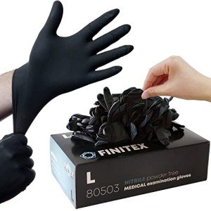 Black Nitrile Disposable Gloves - 100 Pack, Large