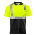 Reflective Safety Polo Shirt - Yellow/Lime & Black