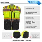 High Visibility Safety Vest with 10 Pockets