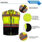High Visibility Safety Vest with 10 Pockets