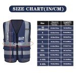 Navy Safety Vest for Men - Sizes 6XL to 8XL