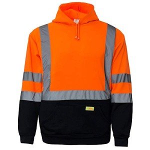 High Visibility Hooded Sweatshirt - Orange, 2XL
