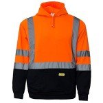 High Visibility Hooded Sweatshirt - Orange, 2XL