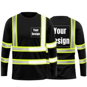 Hi-Vis Long Sleeve Safety T-Shirt with Reflective Strips